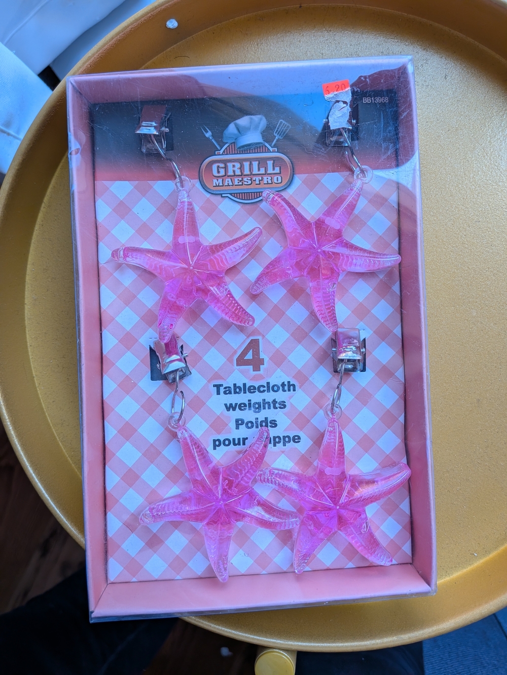 BNIB Pink Starfish Tablecloth Weights - Set of 4